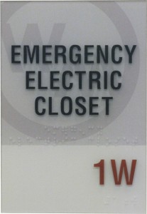 Emergency electric closet sign with red 1W