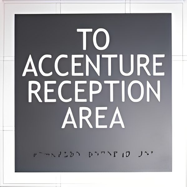 Wayfinding sign for Accenture reception