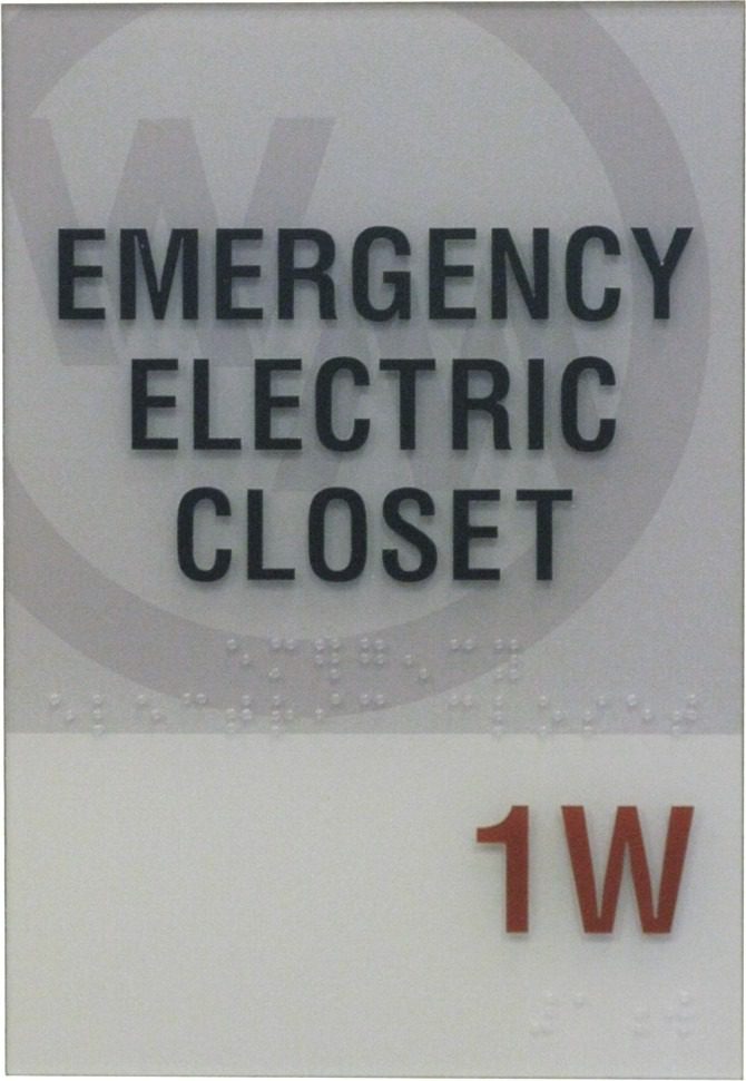 Emergency electric closet sign
