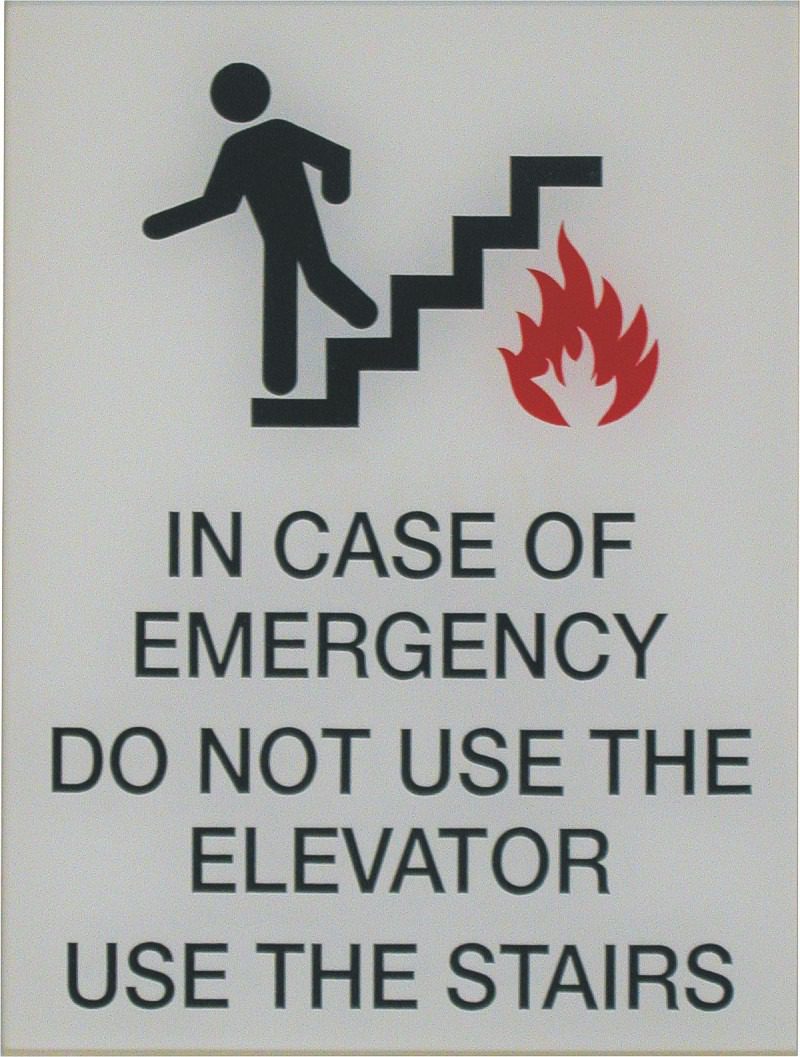 Use stairs, not elevator, in emergencies