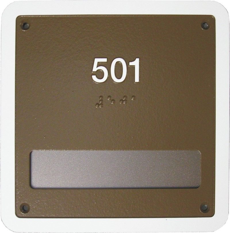 Room number 501 sign with Braille