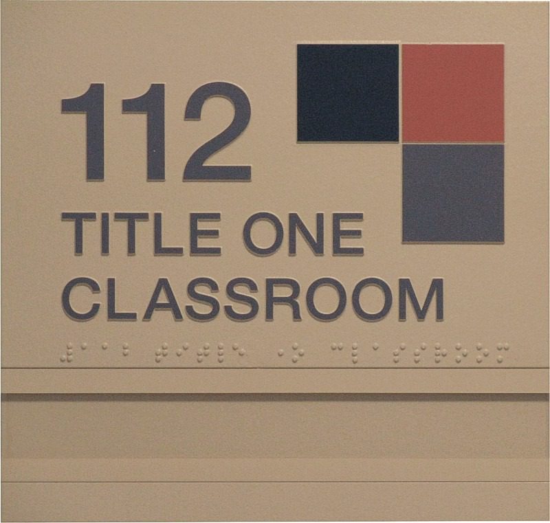 Room 112 educational sign