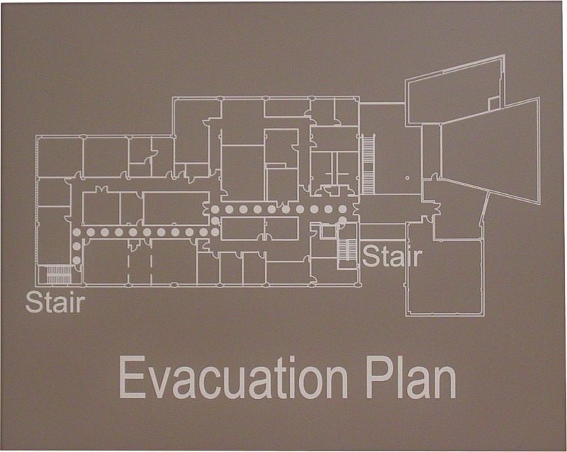 Building evacuation plan diagram