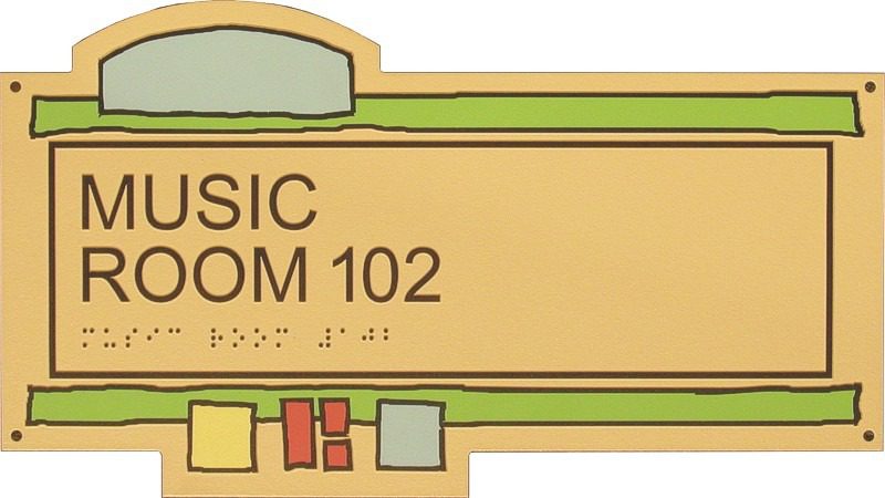 Braille Music Room number sign