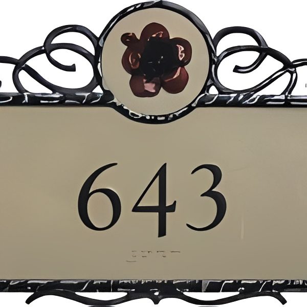 Decorative sign displaying number 643